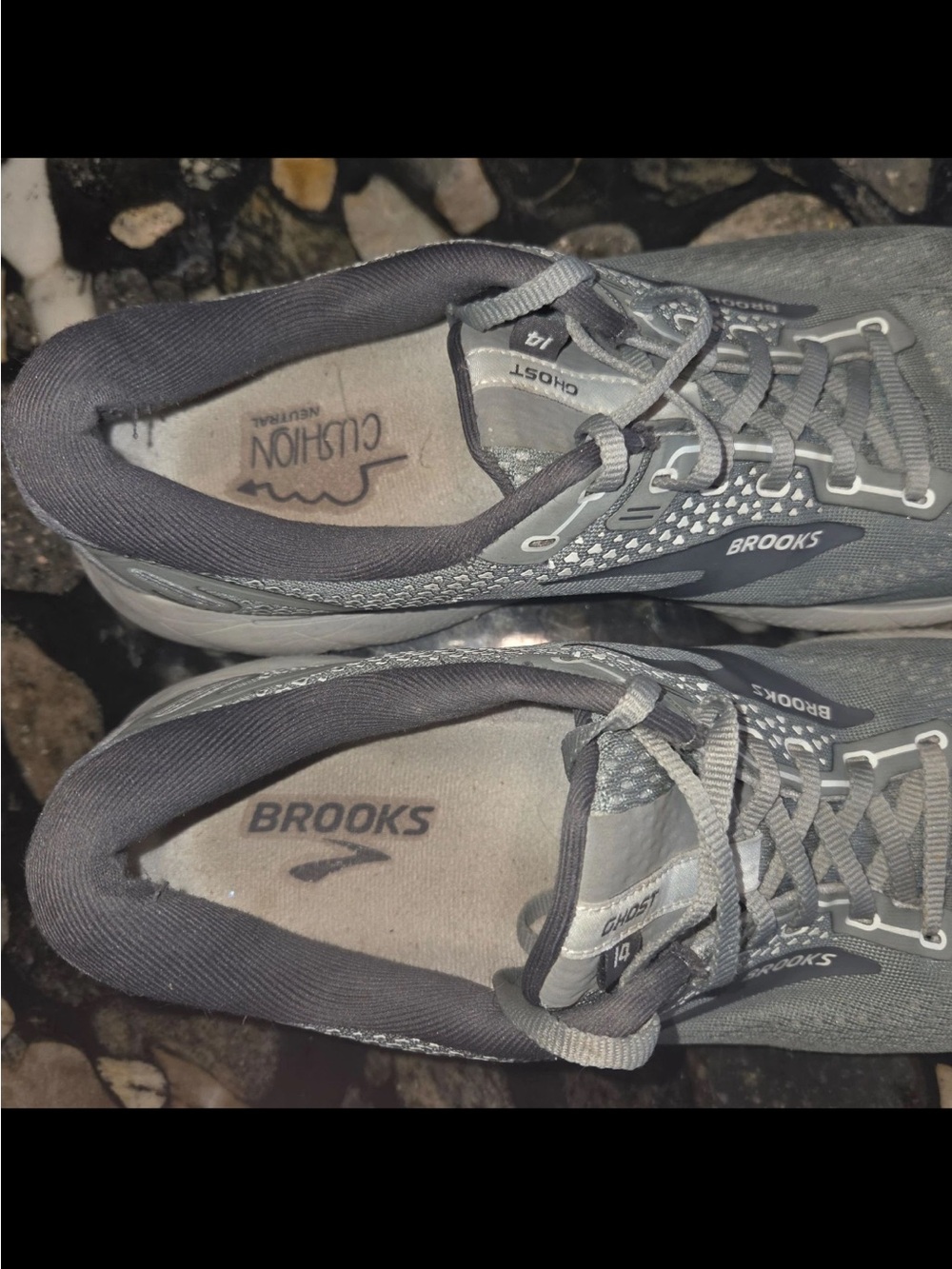 Brooks Ghost 14 Mens Running Shoes Gray Silver Sneakers Size 13 - Picture 7 of 8